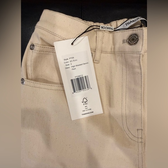 Thakoon High-Waisted Ecru Denim Pant - Picture 8 of 8